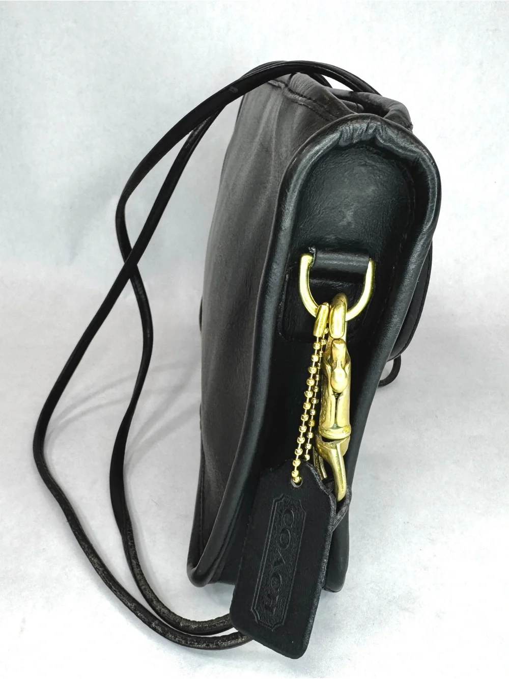 Vintage Coach Basic Bag 9455 Black Glove-Tanned Leather NYC USA Pre-Creed Era